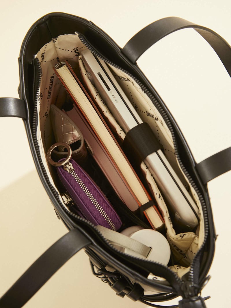 Shopping Bag Solana Negro Porta Notebook