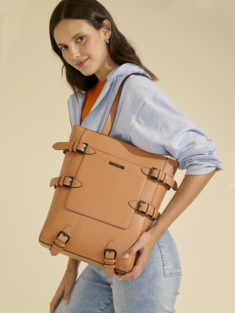 Shopping Bag Solana Camel Porta Notebook