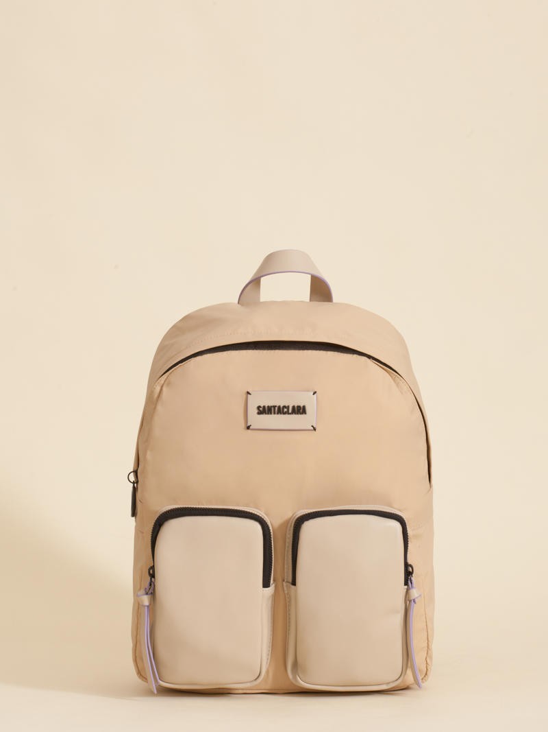 Mochila Catalina Beige Porta Notebook
