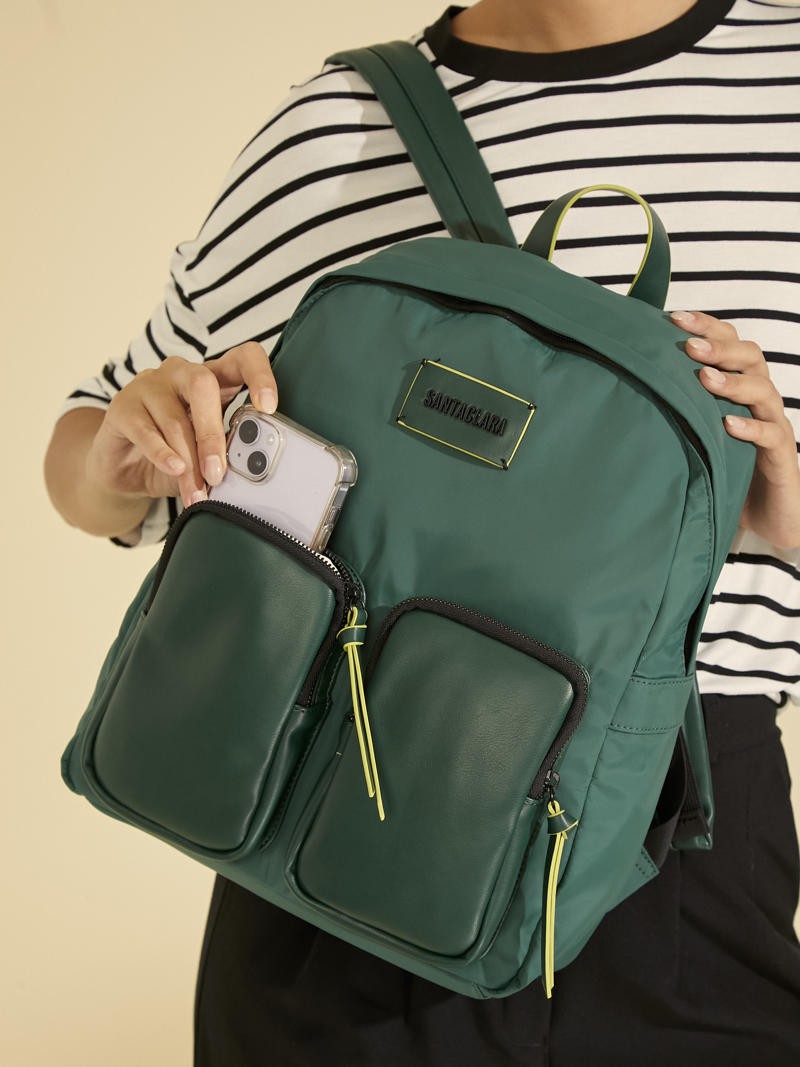 Mochila Catalina Verde Porta Notebook