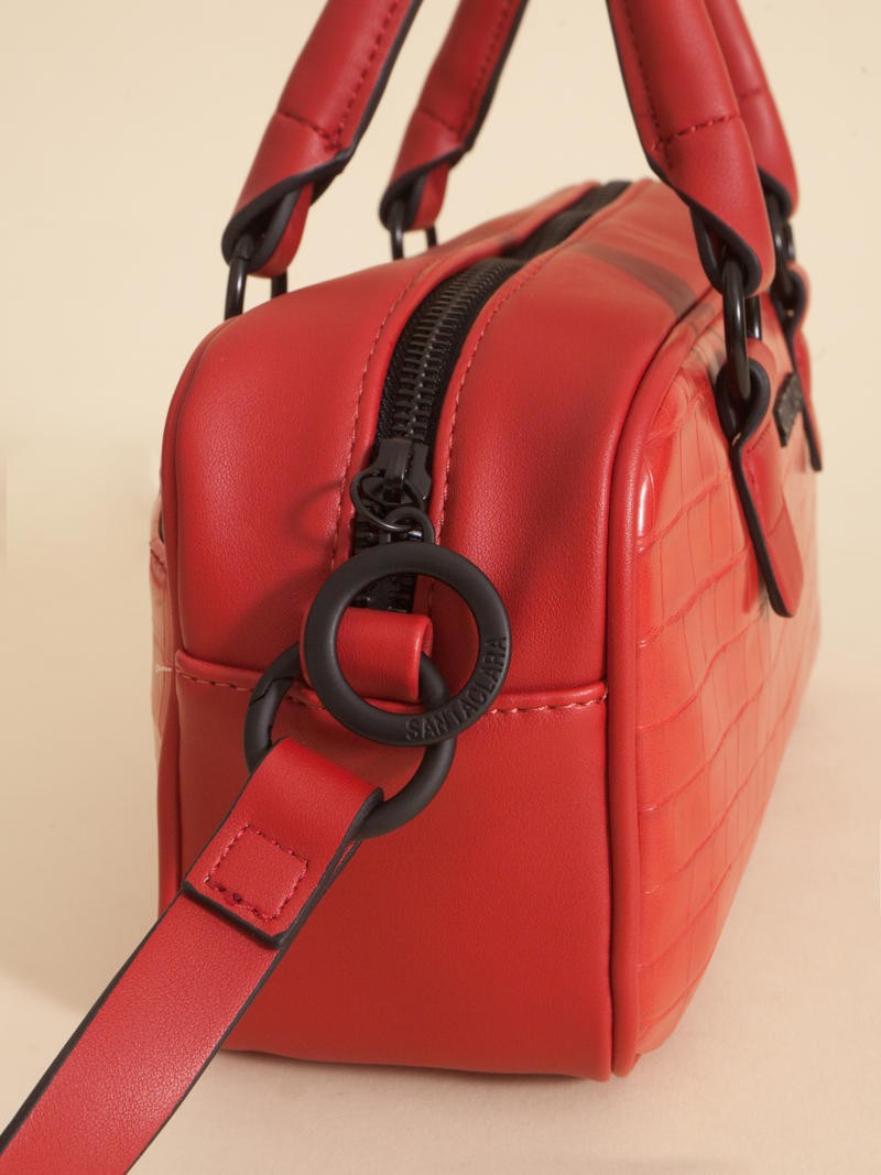 Cartera Bisi Rojo Croco