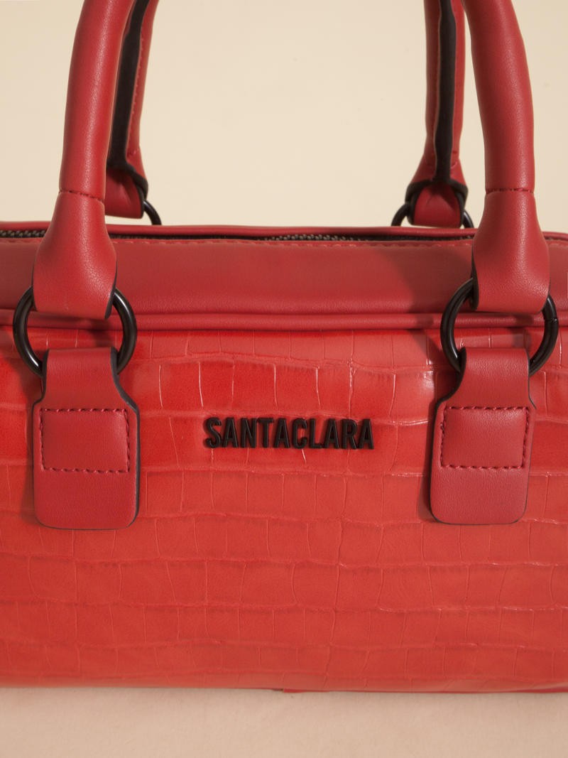 Cartera Bisi Rojo Croco