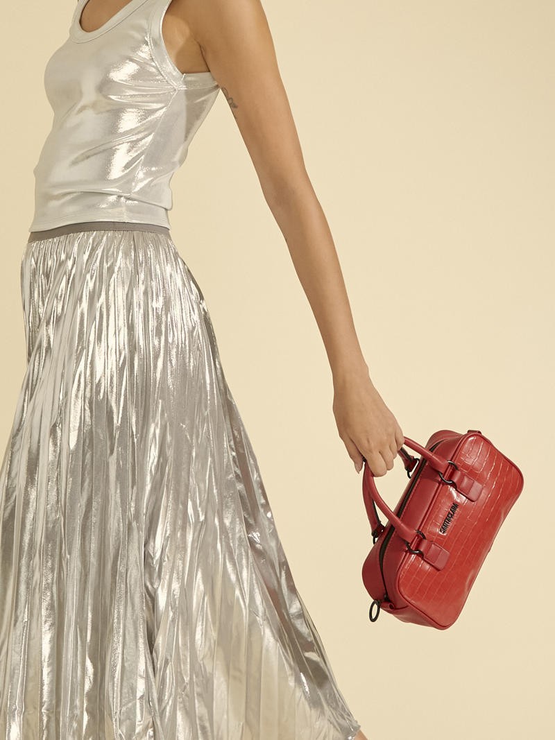 Cartera Bisi Rojo Croco