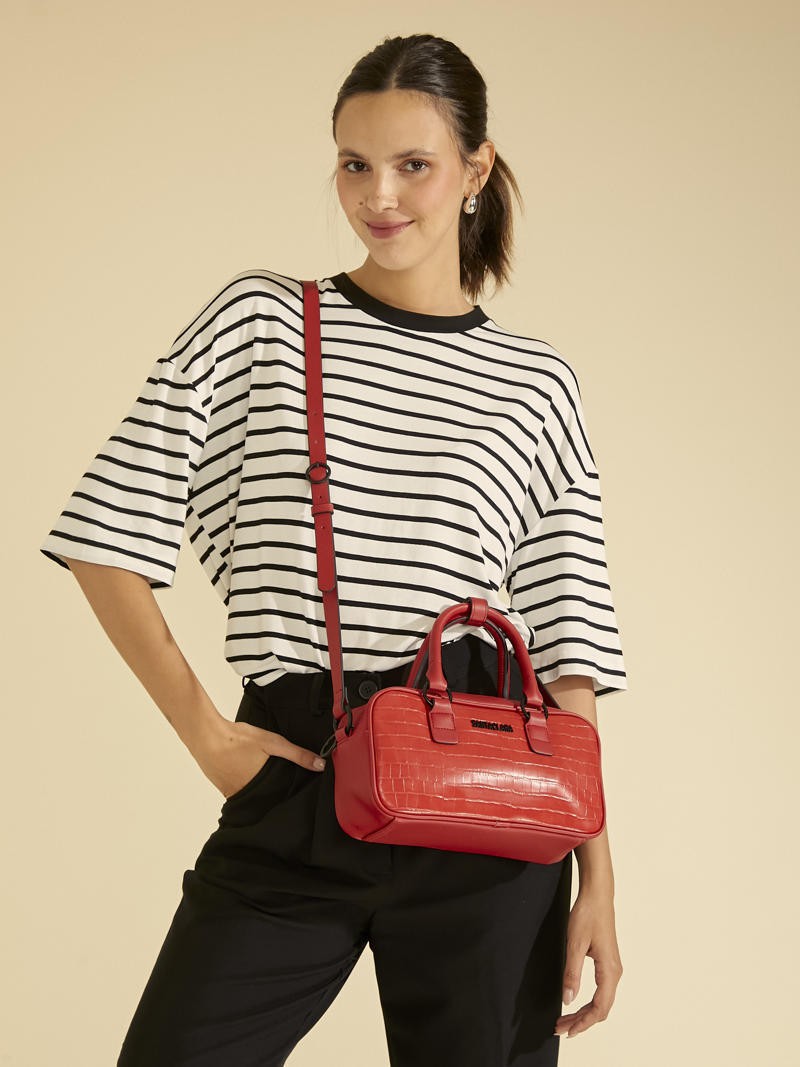 Cartera Bisi Rojo Croco