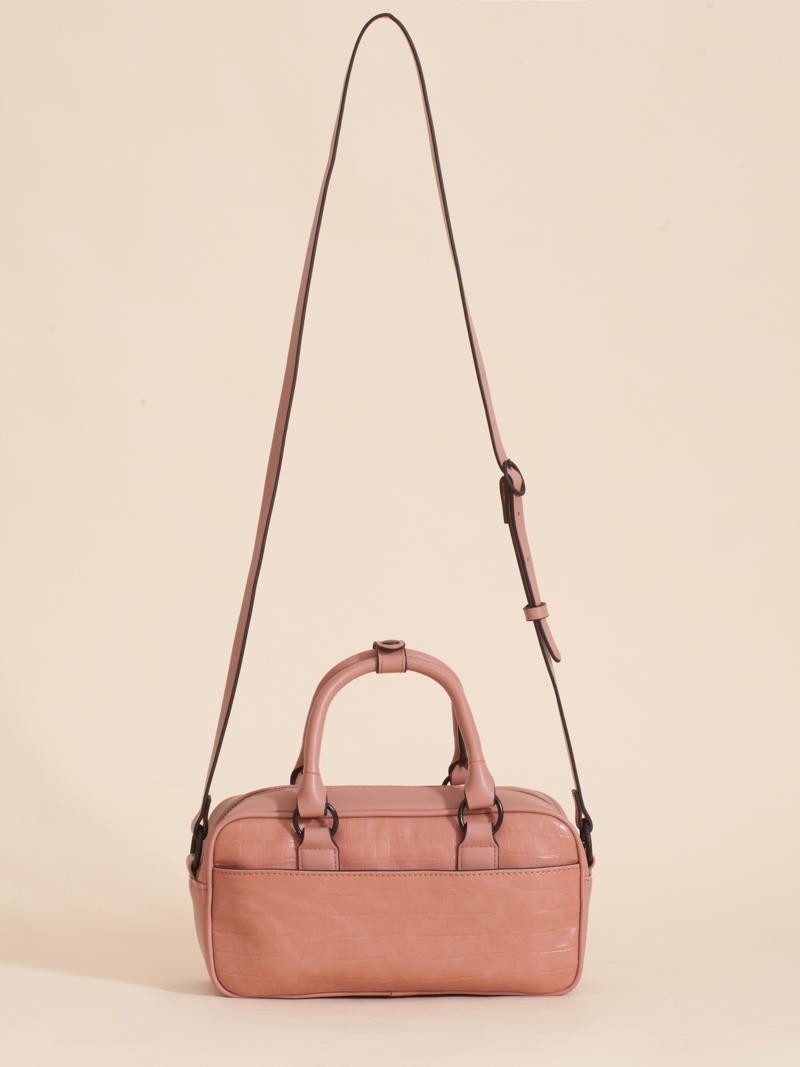 Cartera Bisi Rosa Viejo Croco