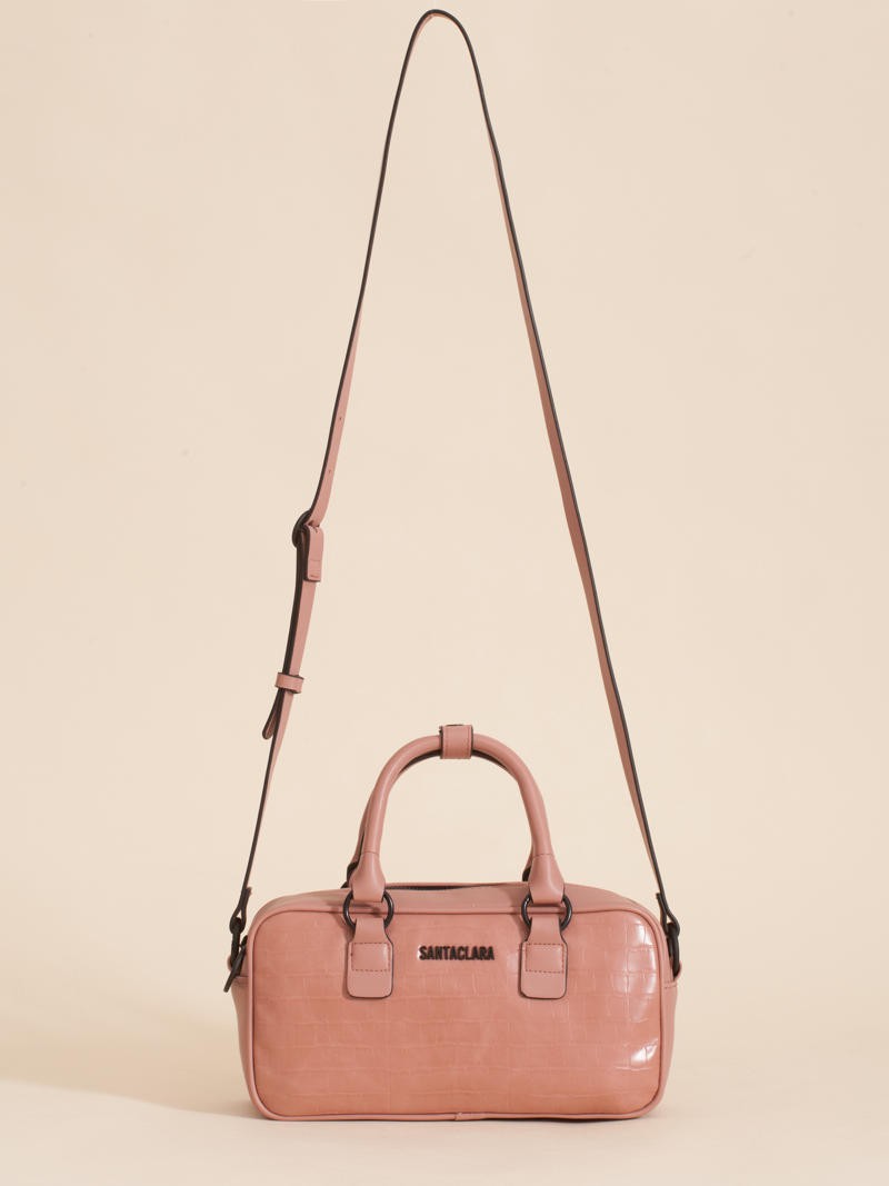 Cartera Bisi Rosa Viejo Croco