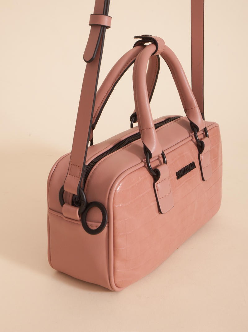 Cartera Bisi Rosa Viejo Croco