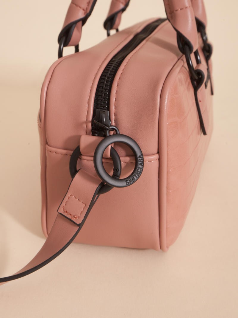 Cartera Bisi Rosa Viejo Croco