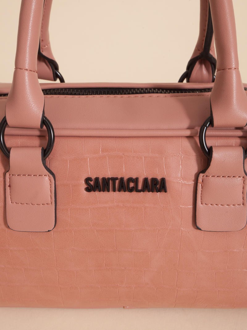 Cartera Bisi Rosa Viejo Croco