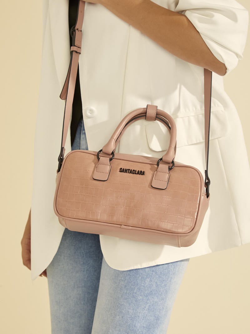 Cartera Bisi Rosa Viejo Croco