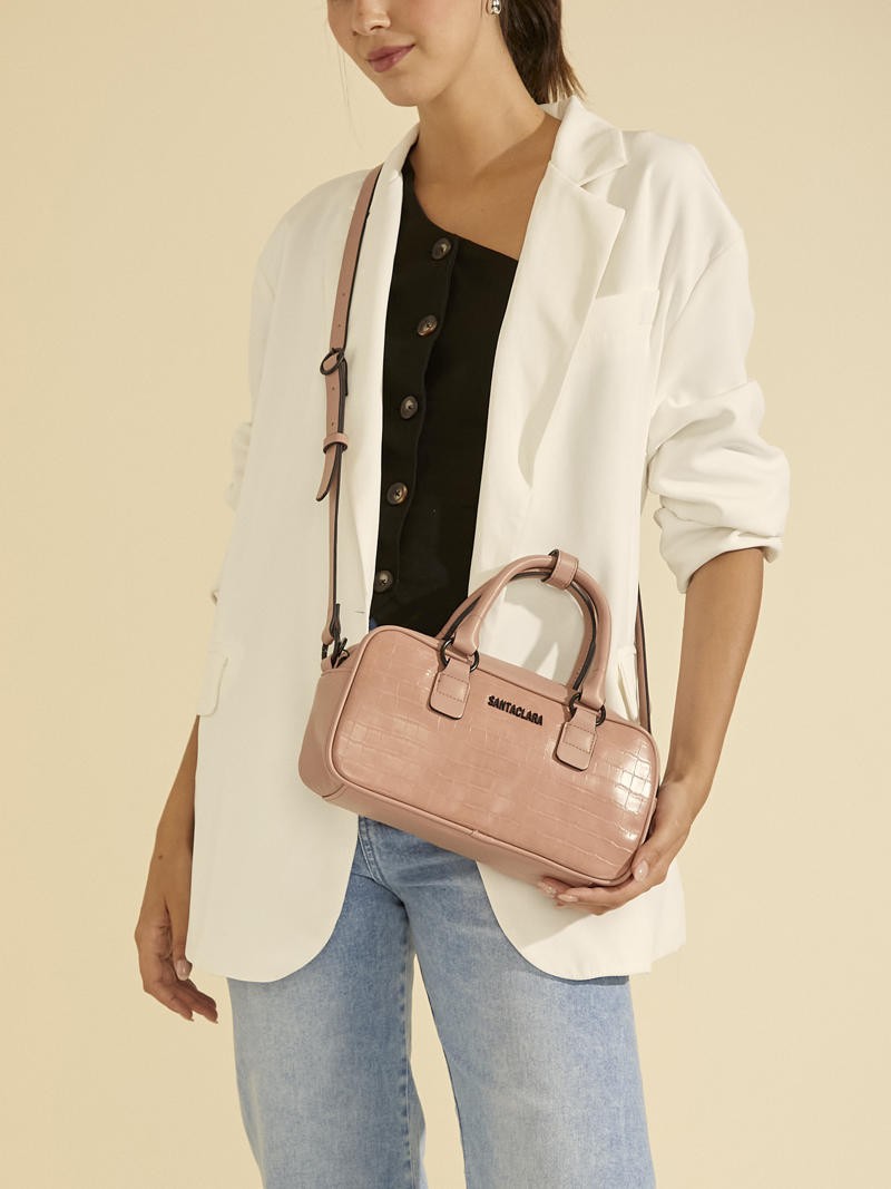 Cartera Bisi Rosa Viejo Croco