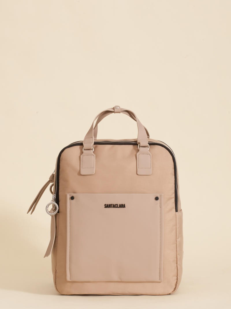 Mochila Nomi Beige Porta Notebook