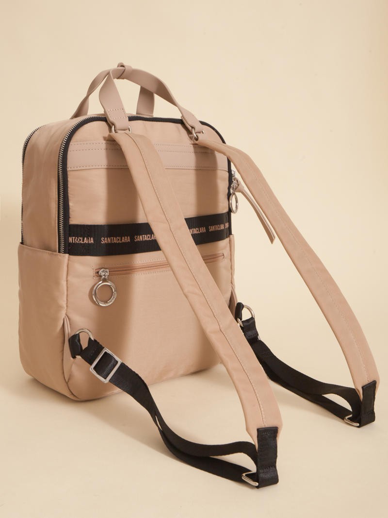 Mochila Nomi Beige Porta Notebook