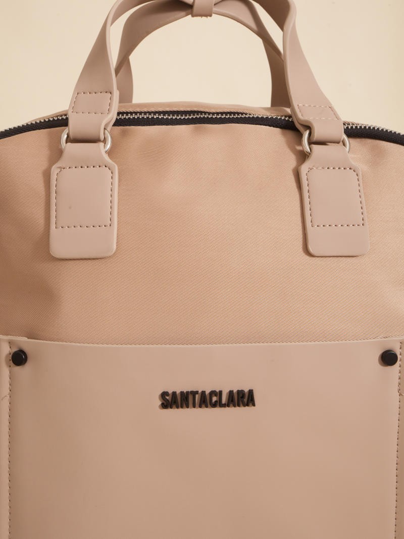 Mochila Nomi Beige Porta Notebook