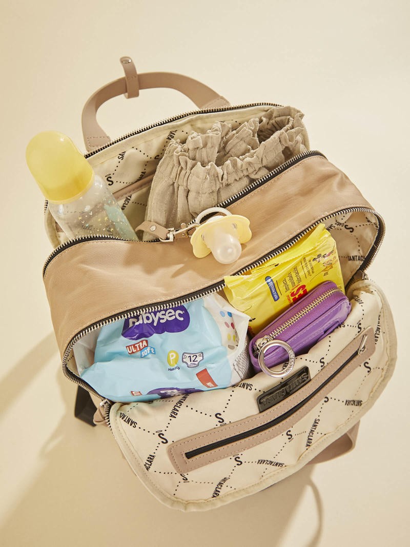 Mochila Nomi Beige Porta Notebook