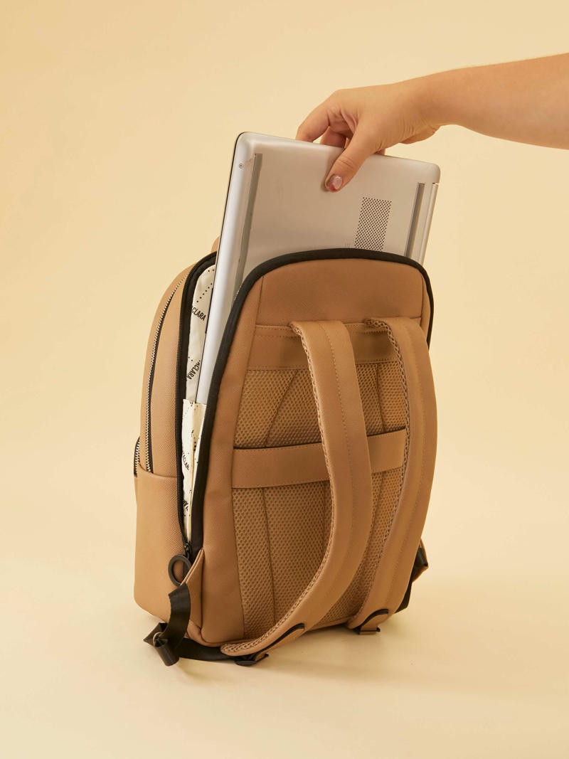 Mochila Dalia Beige Porta Notebook
