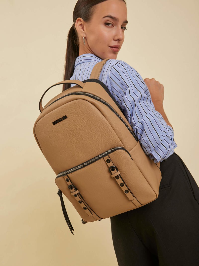 Mochila Dalia Beige Porta Notebook