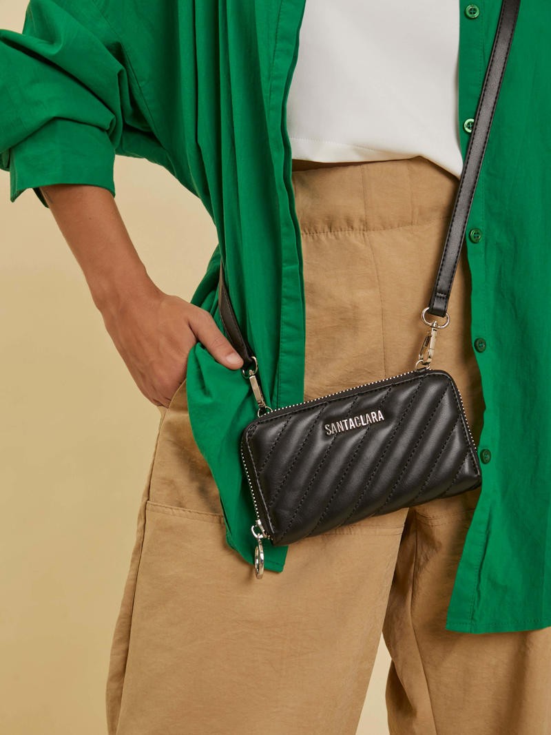 Billetera Lara Negro Con Correa