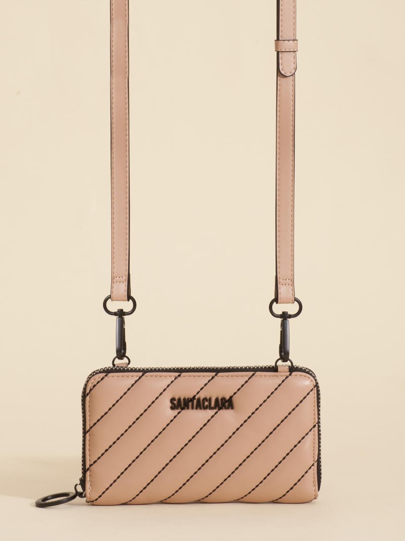 Billetera Lara Beige Con Correa