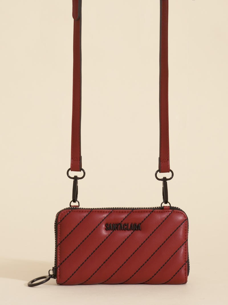 Billetera Lara Bordó Con Correa