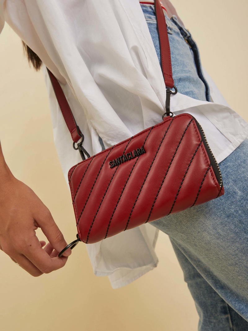 Billetera Lara Bordó Con Correa