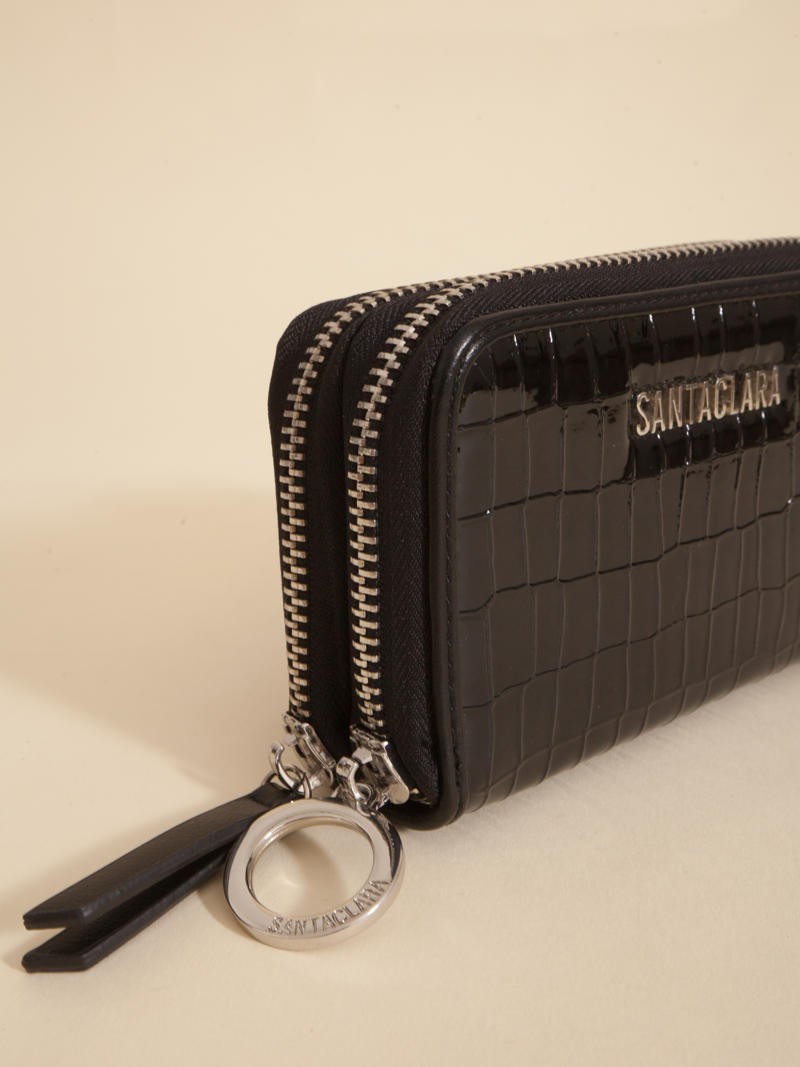 Billetera Midi Niki Negro Doble Compartimento