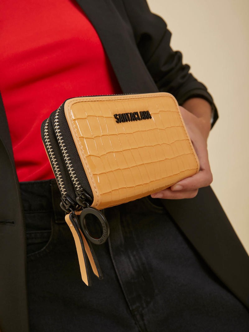 Billetera Midi Niki Camel Doble Compartimento