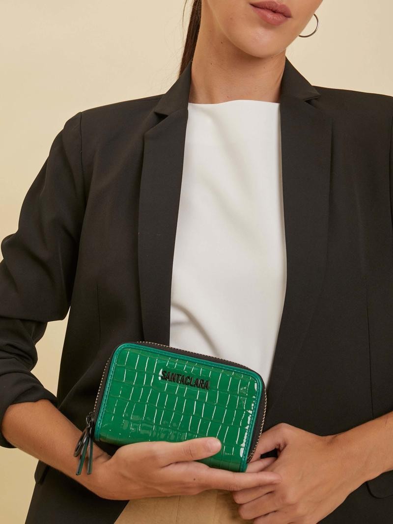 Billetera Midi Niki Verde Doble Compartimento