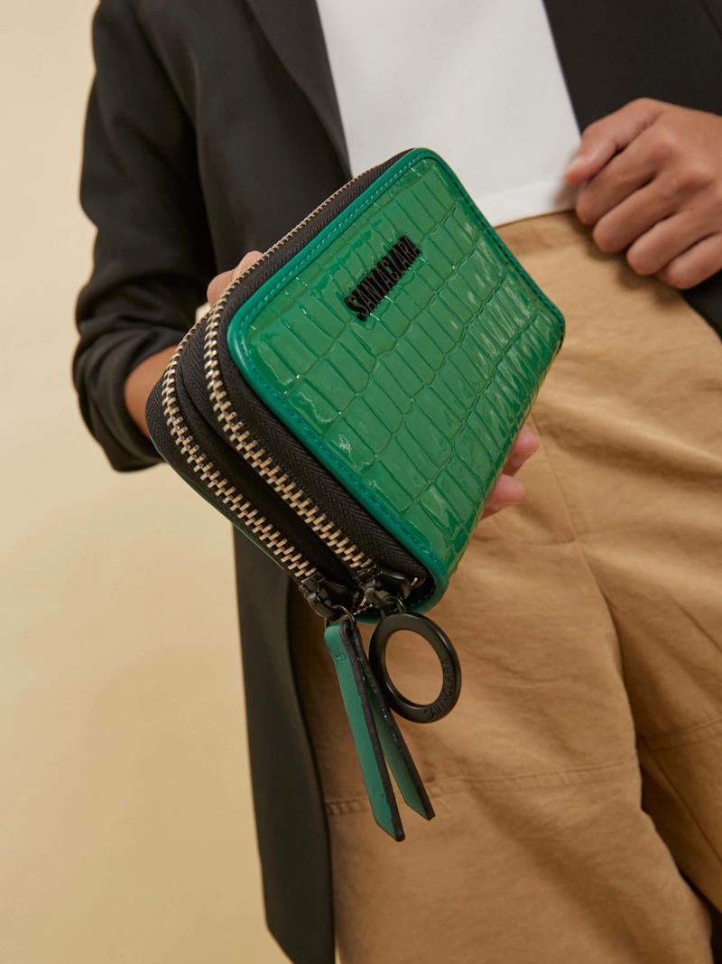 Billetera Midi Niki Verde Doble Compartimento