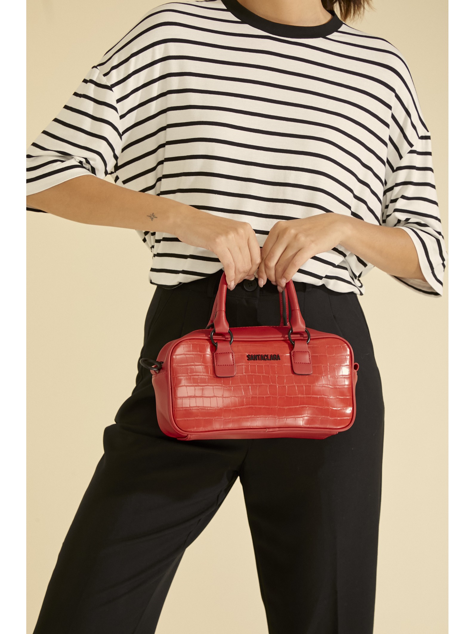 Cartera Bisi Rojo Croco