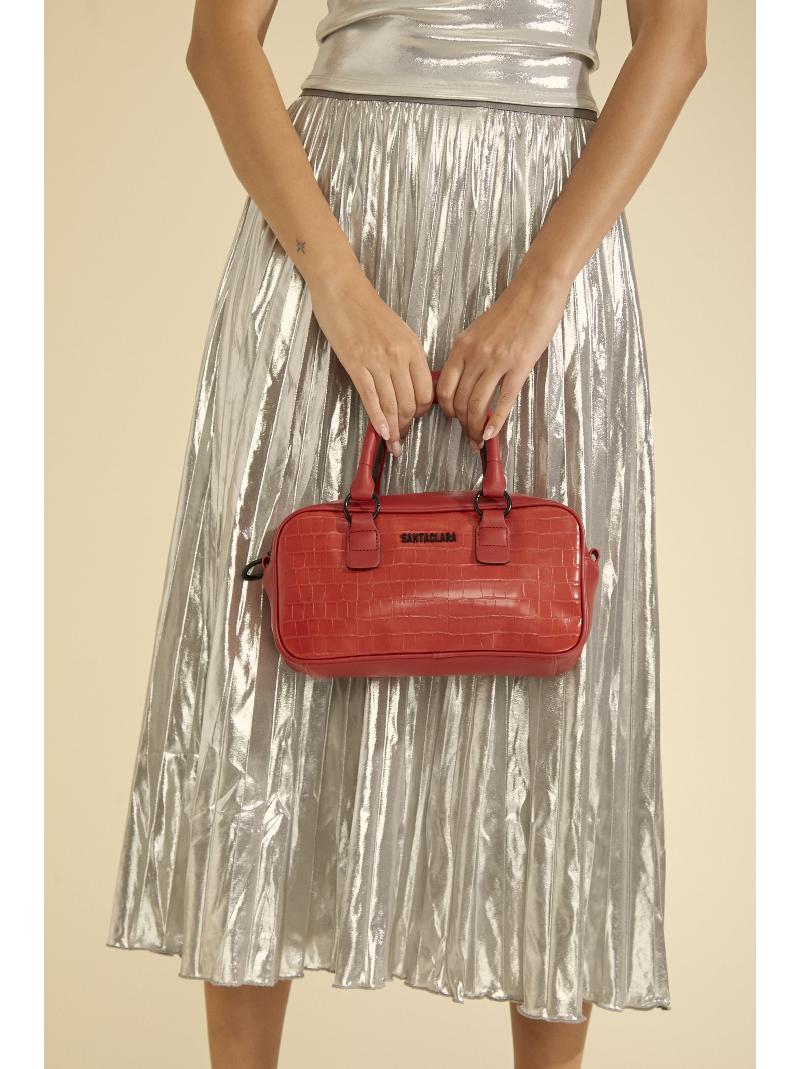 Cartera Bisi Rojo Croco